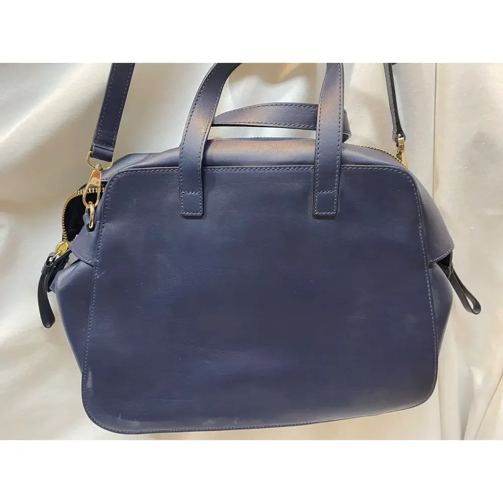 Kate Spade Navy Blue Calf-Hair Shoulder Crossbody Bag